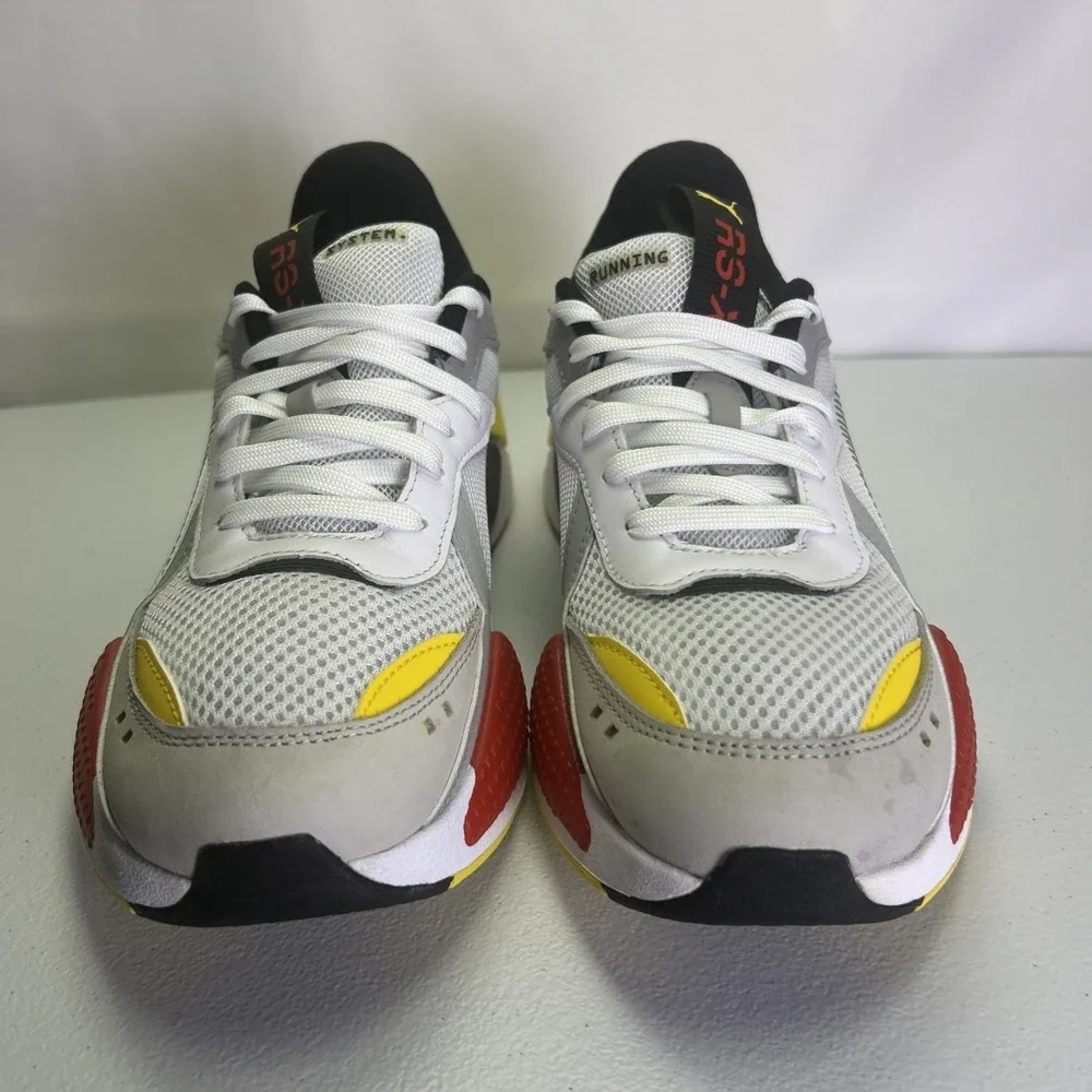 Puma RS-X Toys Sneakers  White Cyber Yellow Black Red 369449-15 Men's 10.5 US