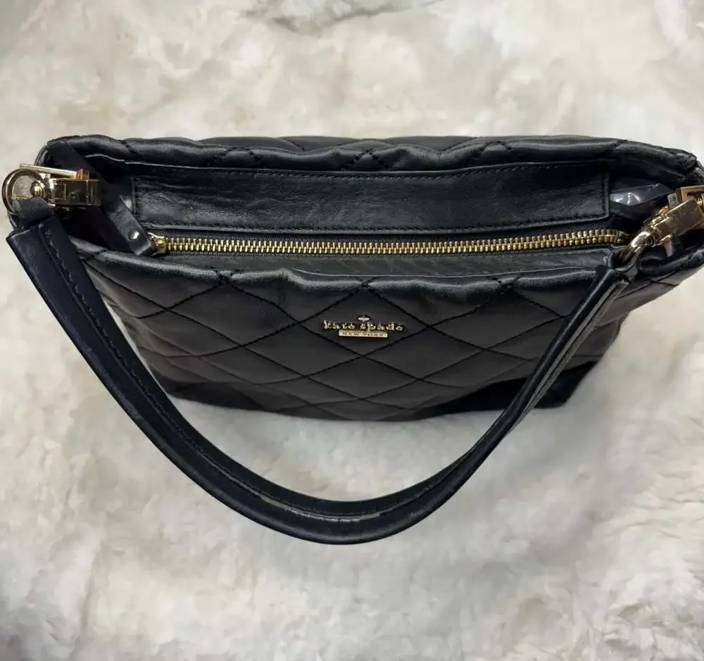 Kate Spade New York Quilted Leather Shoulder Bag in Black