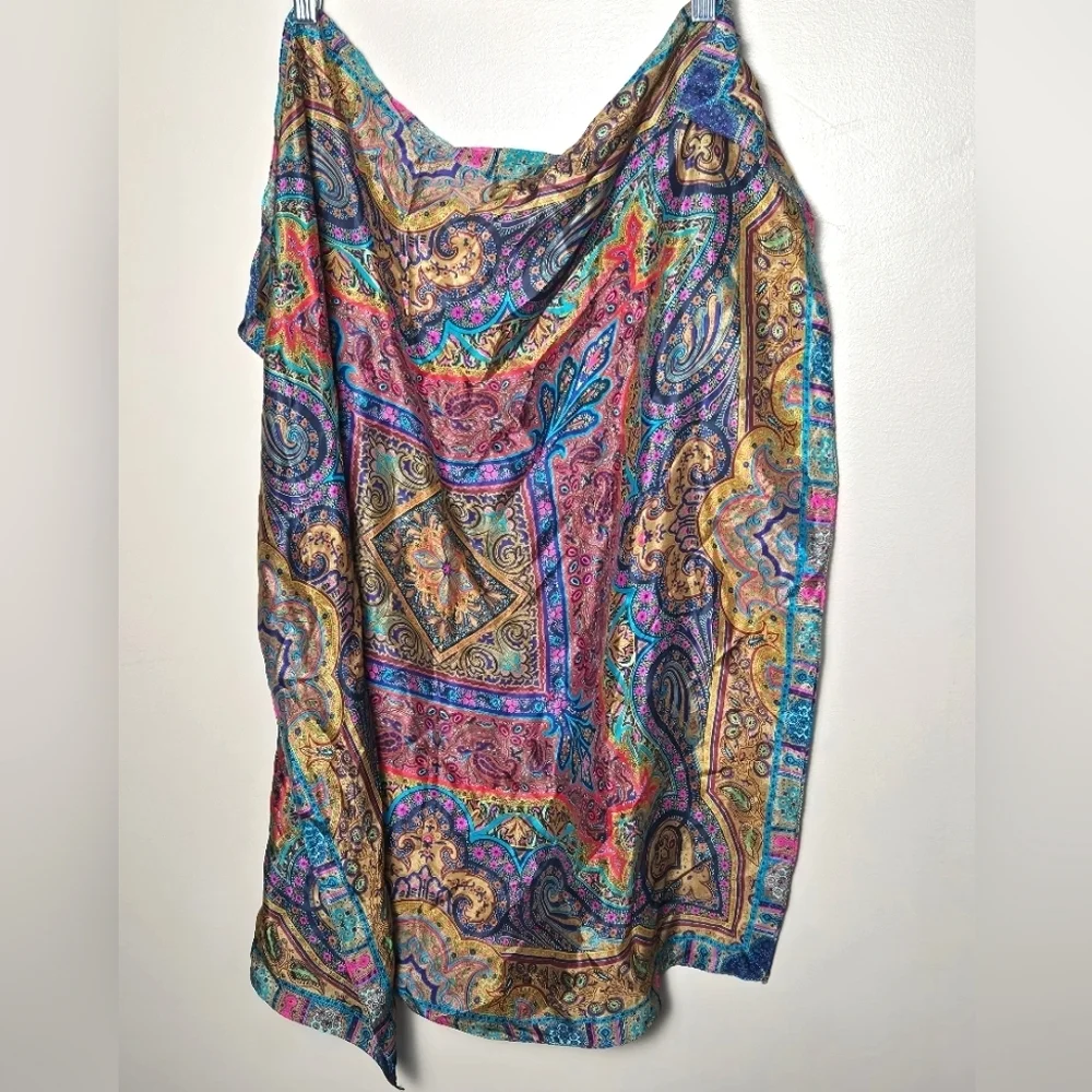 Unbranded Boho‎ Paisley Cottagecore Festival Silk Scarf