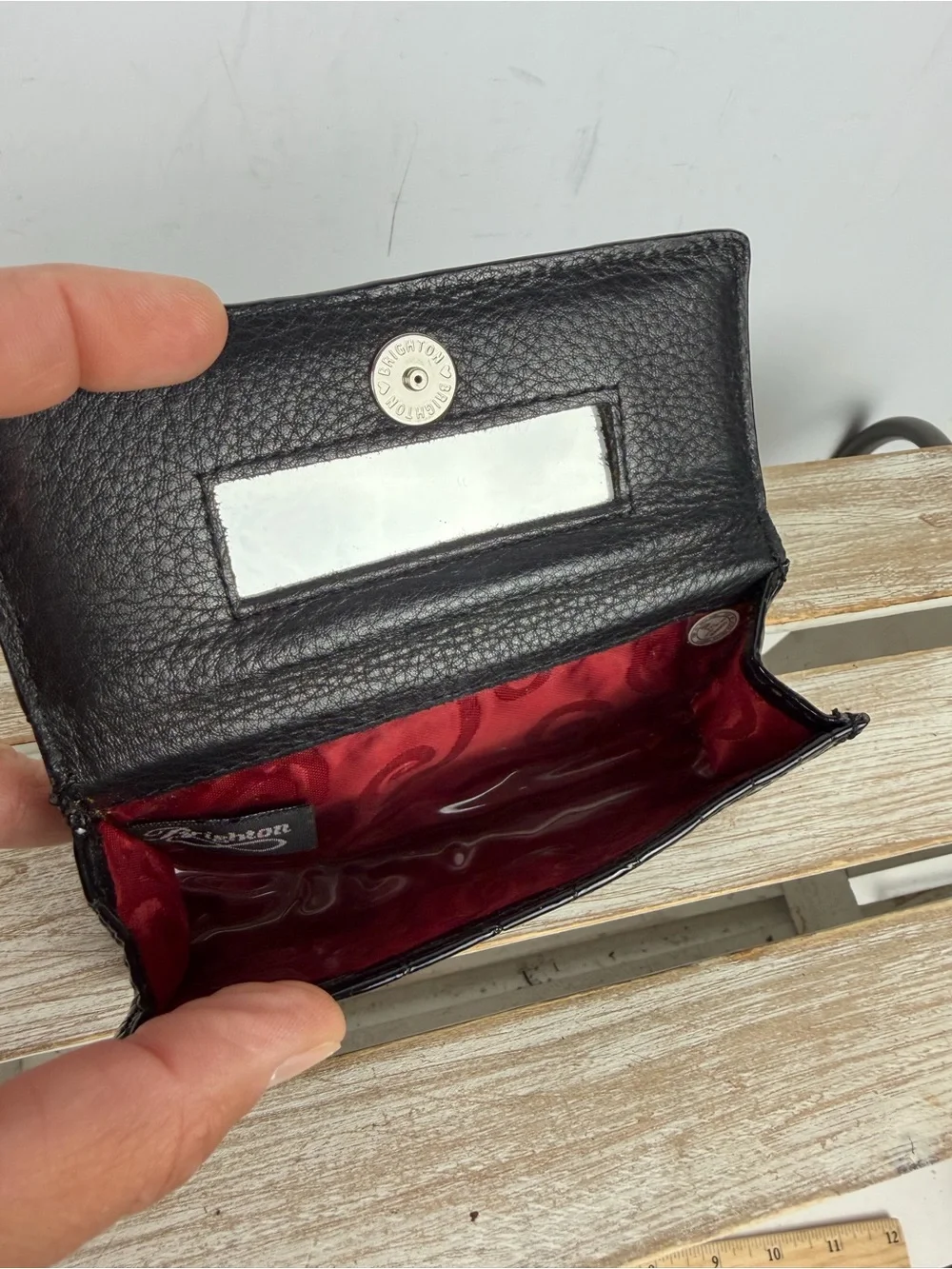 Brighton black crocodile embossed lipstick case or small accessory holder.