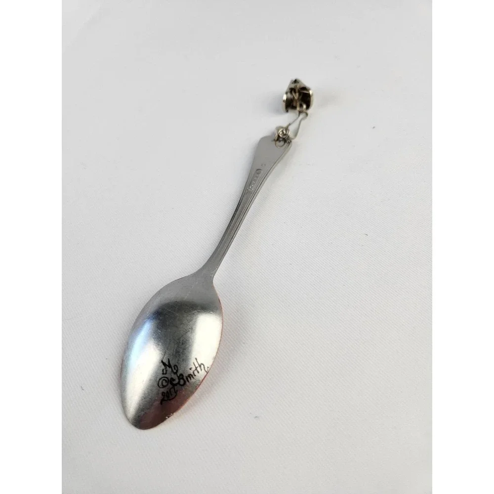Hand Painted Teaspoon Decorative Metal Spoon Angel‎ Redhead w/clip Artisan Decor
