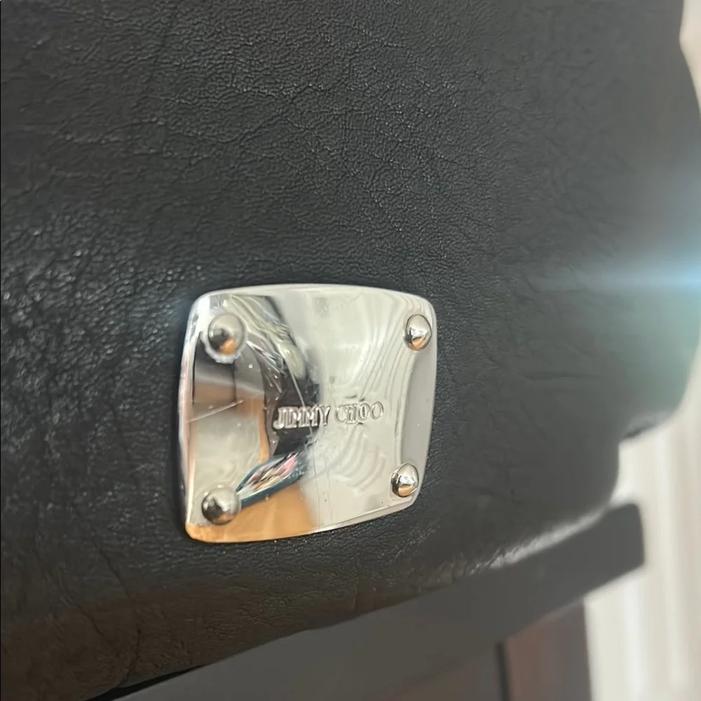 Jimmy Choo Authentic‎ Sky Black Leather Hobo