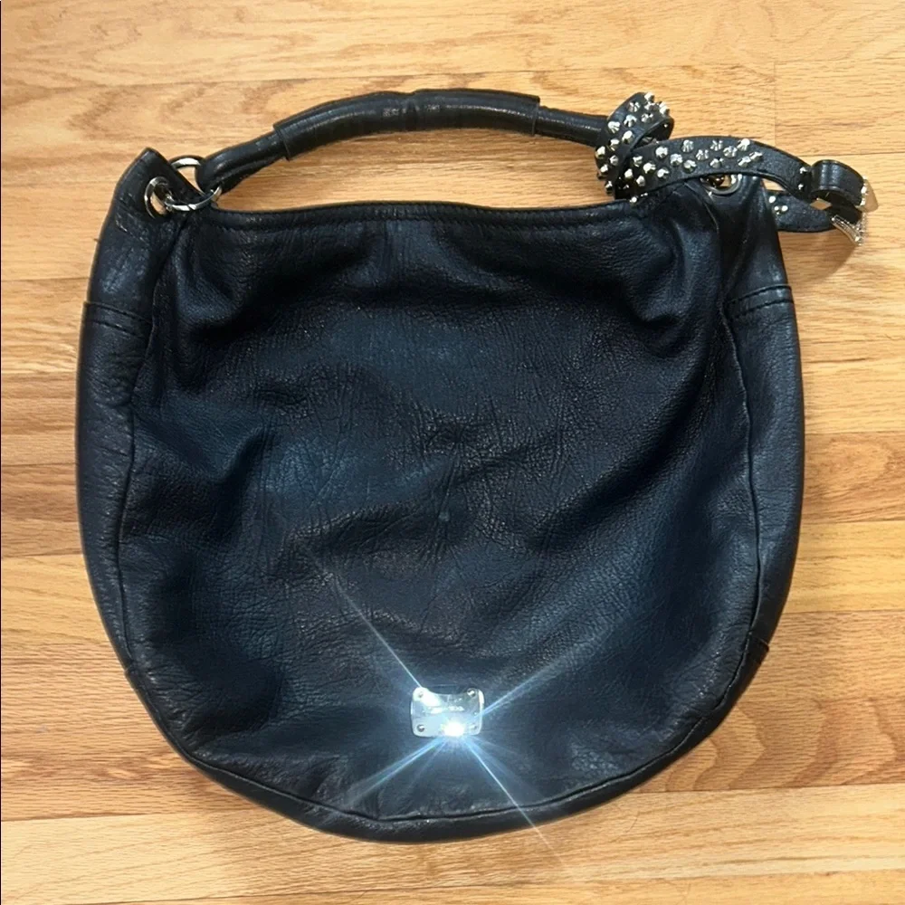 Jimmy Choo Authentic‎ Sky Black Leather Hobo