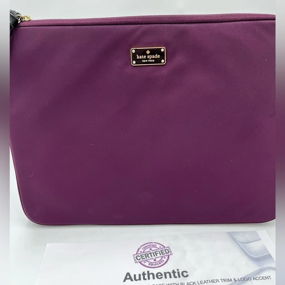 Kate Spade authenticated‎ Purple Protective  Laptop Zip Closure Sleeve 13”