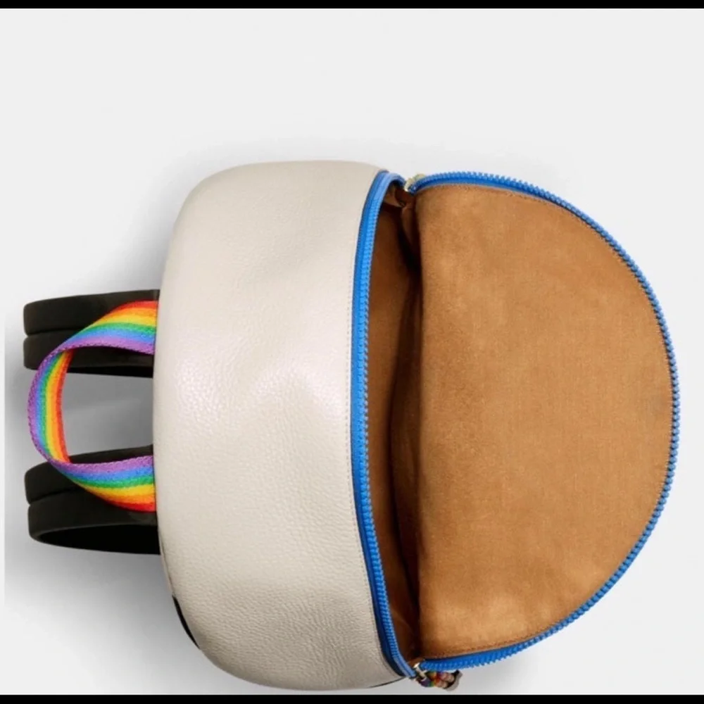 Coach pride rainbow backpack‎ bookbag and WRISTLET with horse and carriage NWT