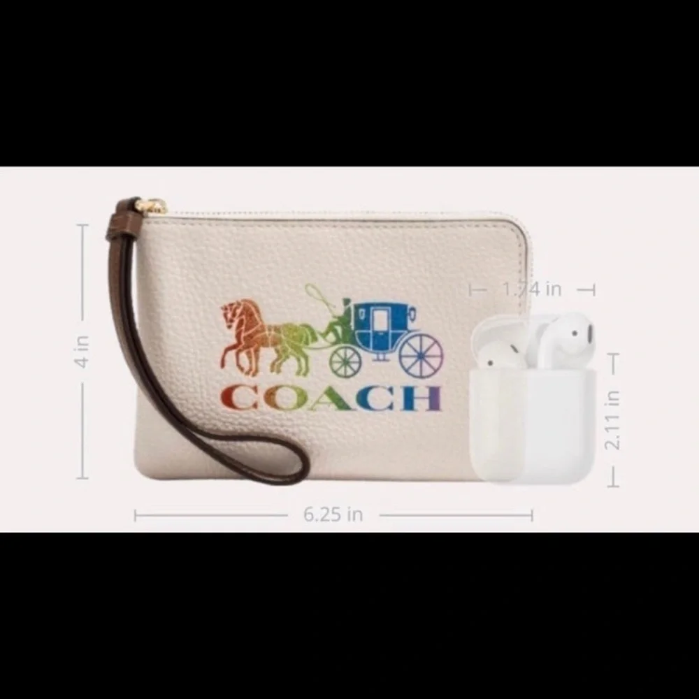 Coach pride rainbow backpack‎ bookbag and WRISTLET with horse and carriage NWT