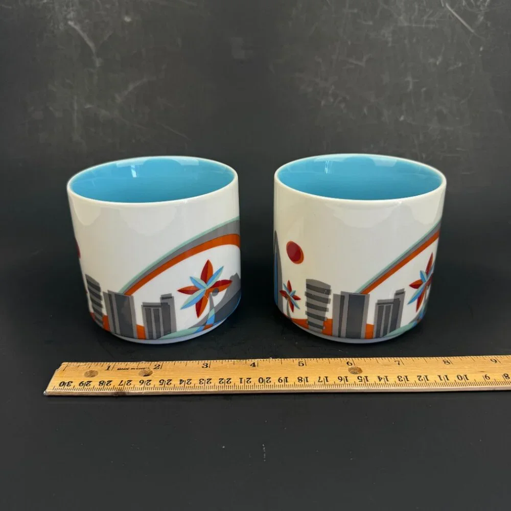 Set of 2 Starbucks You Are Here Collection Hawaii Mug Blue‎ Ceramic About 13 oz