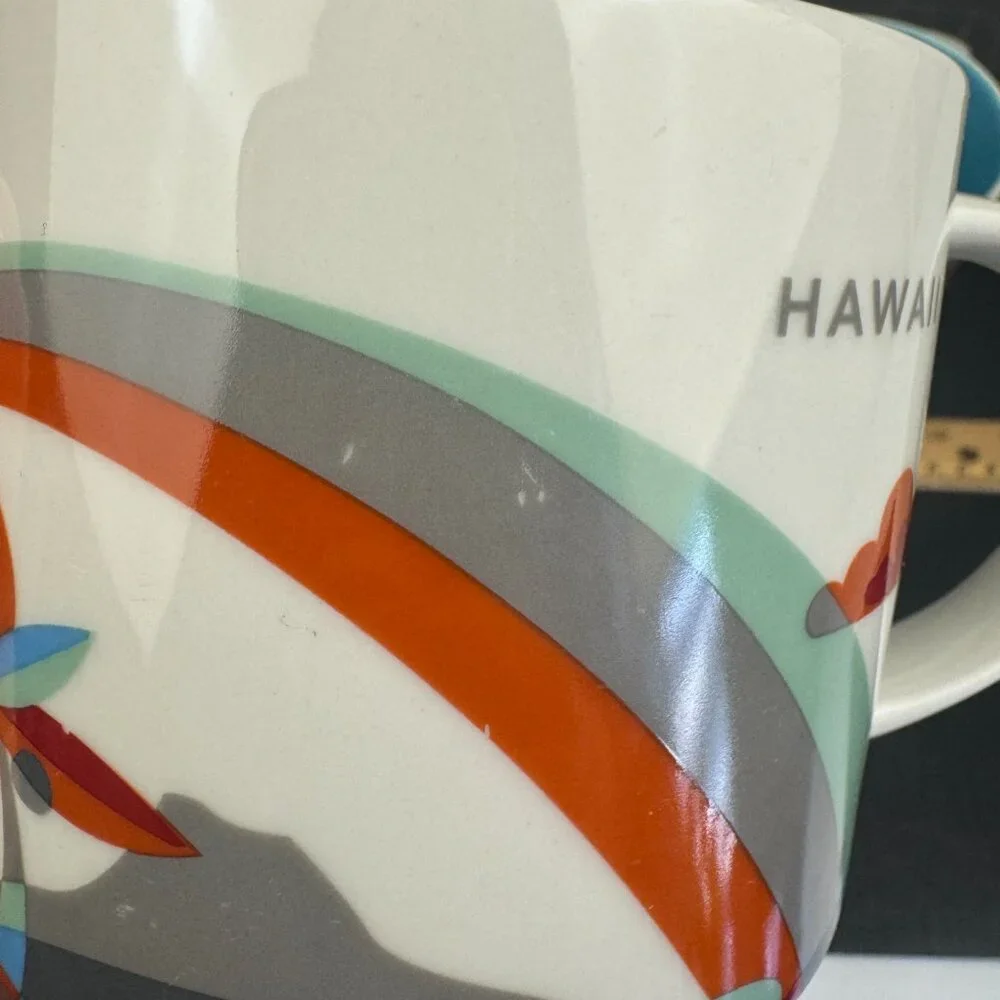 Set of 2 Starbucks You Are Here Collection Hawaii Mug Blue‎ Ceramic About 13 oz