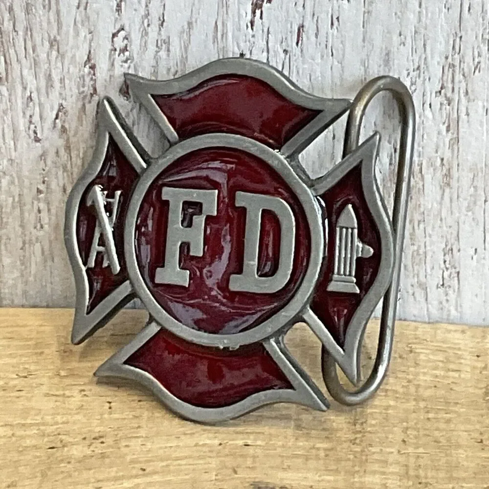 Bergamot Fire Department Belt Buckle 1979 Mens Badge FD‎ First Responder