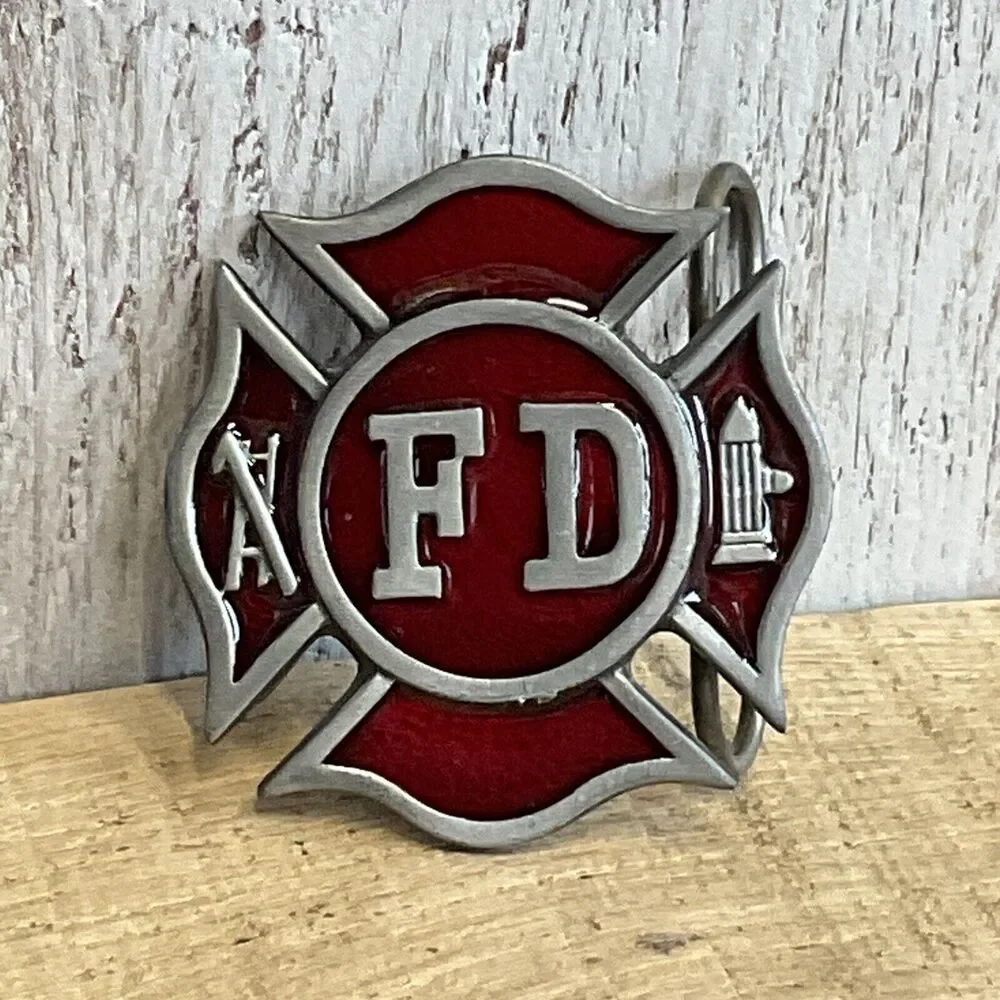 Bergamot Fire Department Belt Buckle 1979 Mens Badge FD‎ First Responder