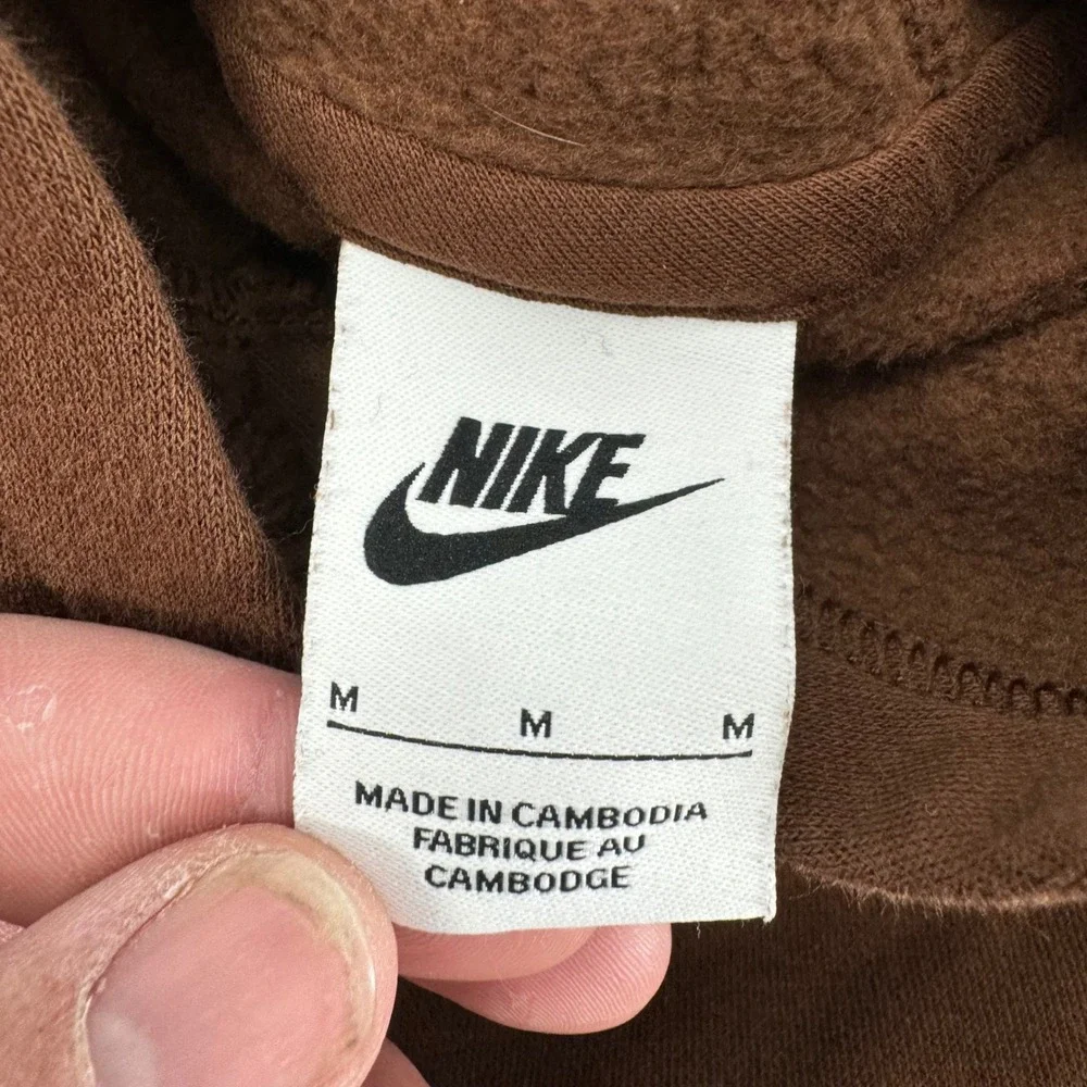 Kids Nike Brown Pullover Hoodie‎ Sweatshirt Fleece Lined Size M