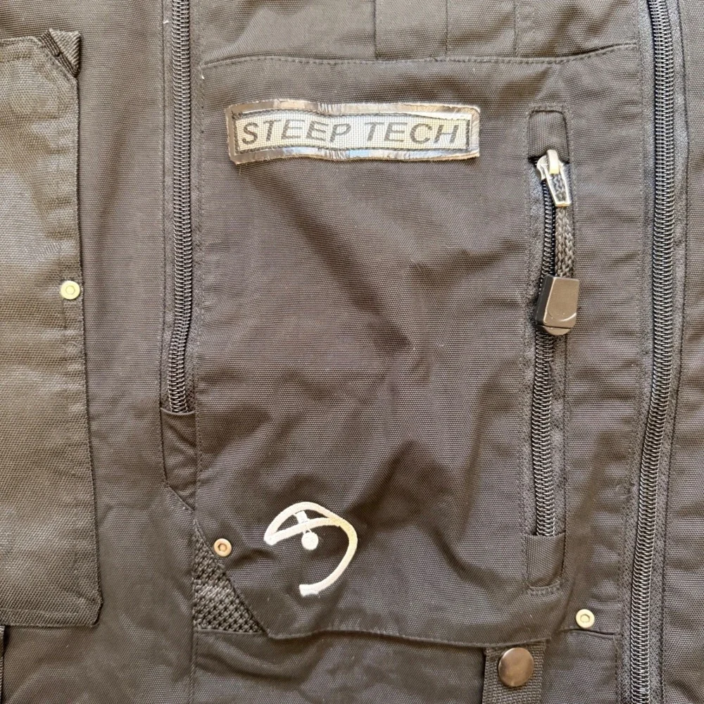 The North Face Steep Tech Scot Schmidt Jacket Mens L Black Gray‎ Ski Snowboard
