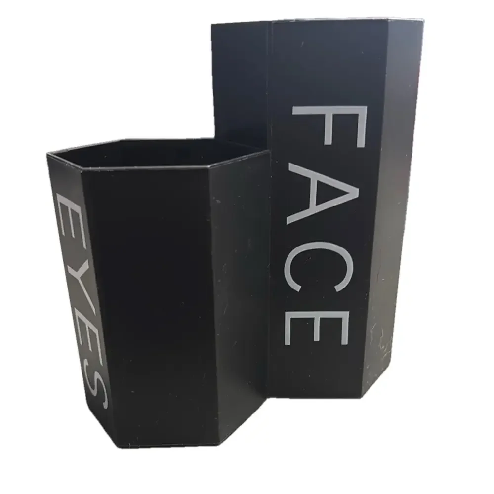 Lips Eyes Face Black Honeycomb Makeup Organizer NWT