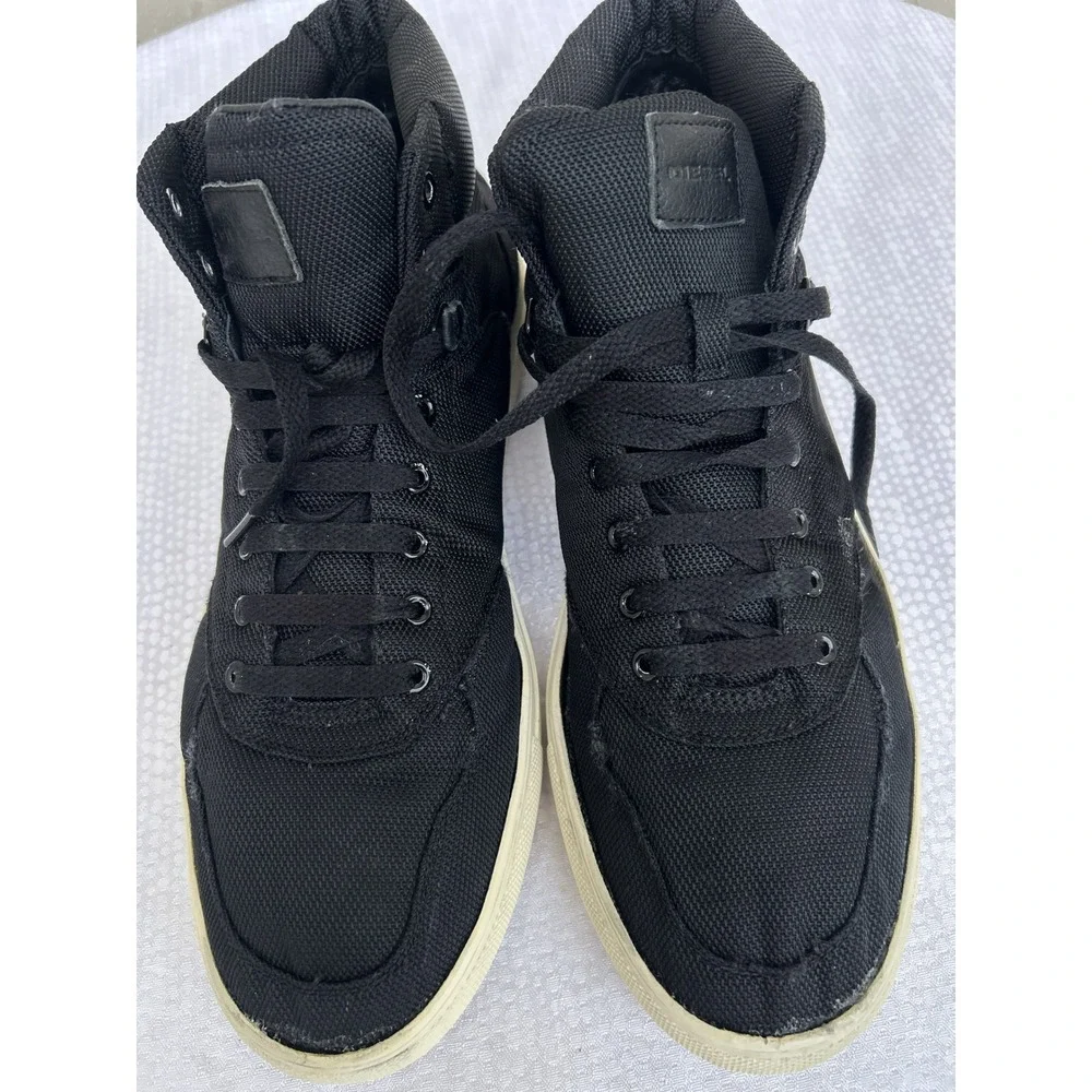 Diesel N-Invasion Mens Black Canvas High Top Sneakers Y00466 US 10.5