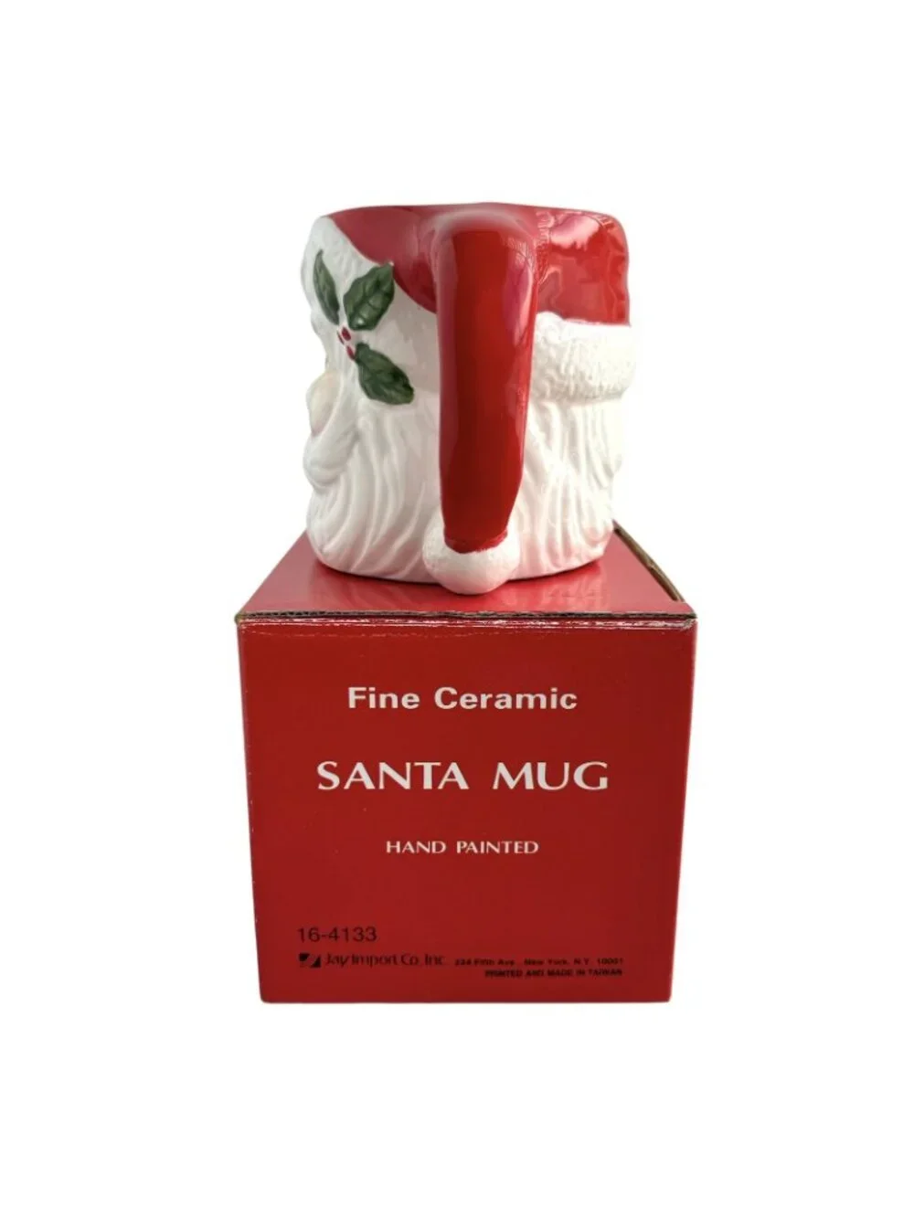 Vintage Santa Face Mug Cup Ceramic w/ Original Box Taiwan 16-4133