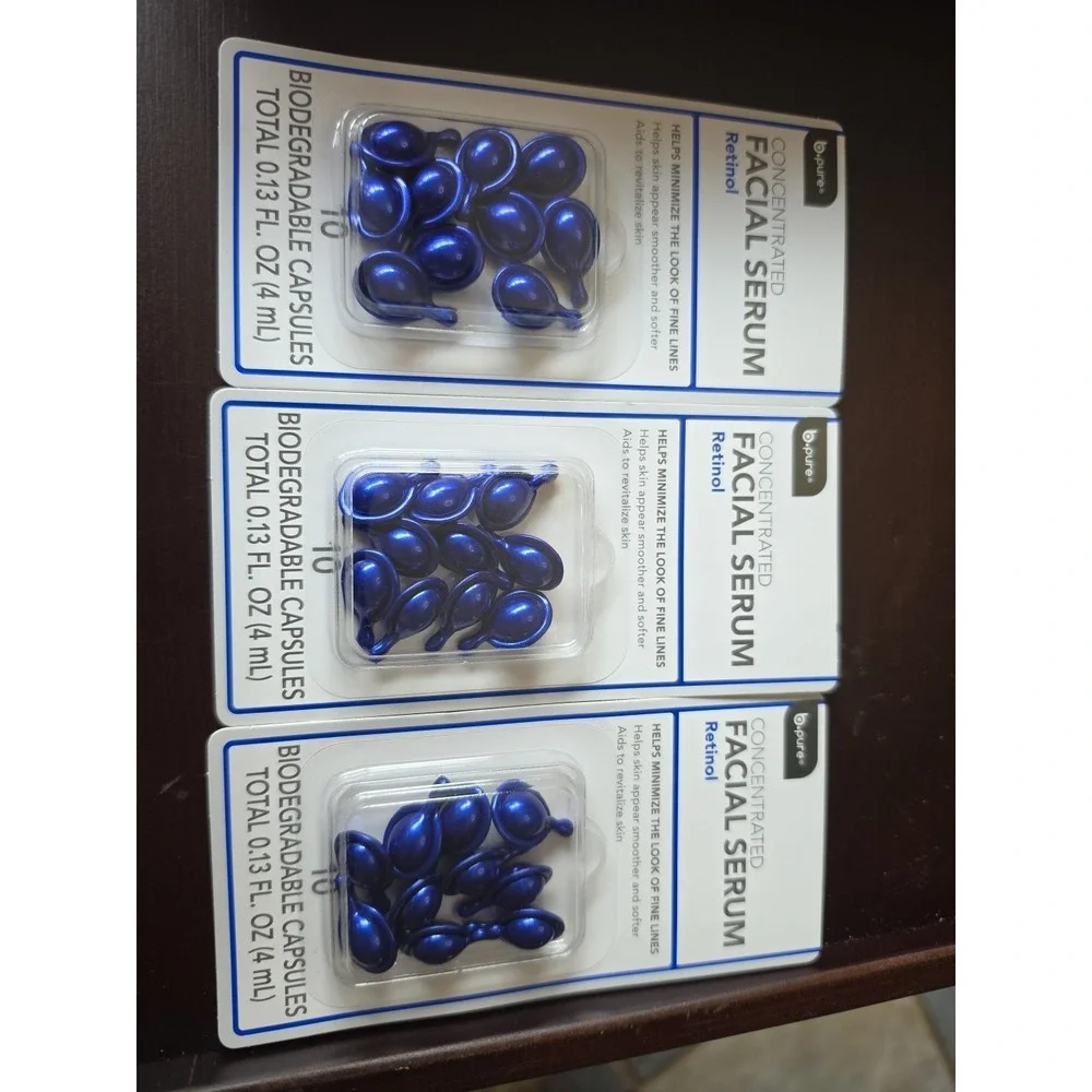 3x B PURE RETINOL FACIAL SERUM 10‎ EA PACK COMBINED TOTAL 3 X 10 = 30 CAPSULES