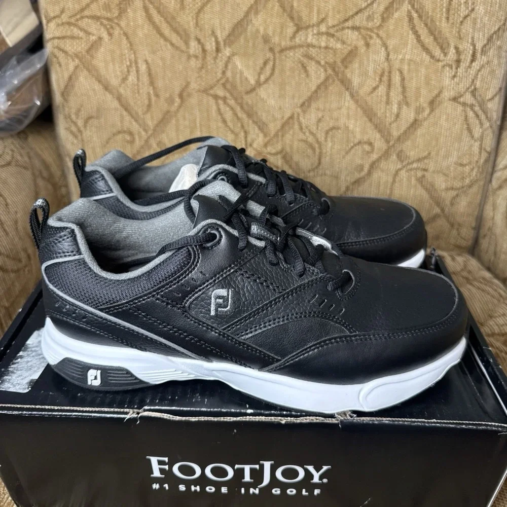 New FootJoy Golf Specialty Sneakers All Over‎ Black Men's Size 8.5 Extra Wide
