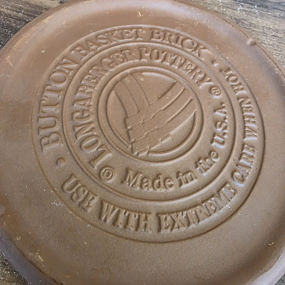 Longaberger Pottery‎ Button Basket Brick Warmer Warming Stone Bread 6