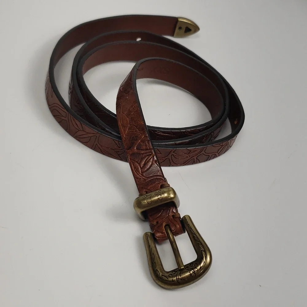 Sundance Brown Leather - Tooled Engraved w/ Bronze Southwestern Equestrian XXS