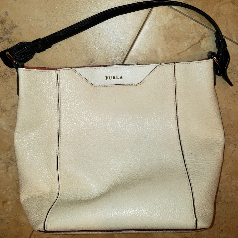 Furla white pebbled