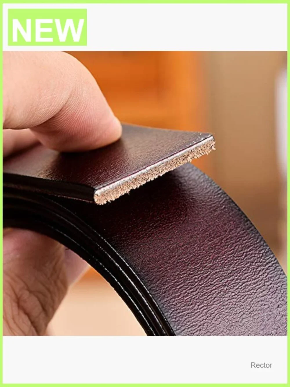 Genuine Leather Belt with Alloy Buckle - Adjustable