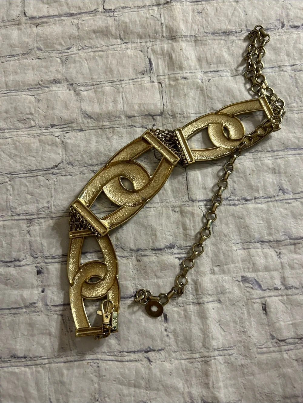 CHICO’S (2) UNIQUE STYLES GOLD CHAIN EMBELLISHED AND BROWN LEATHER BELTS