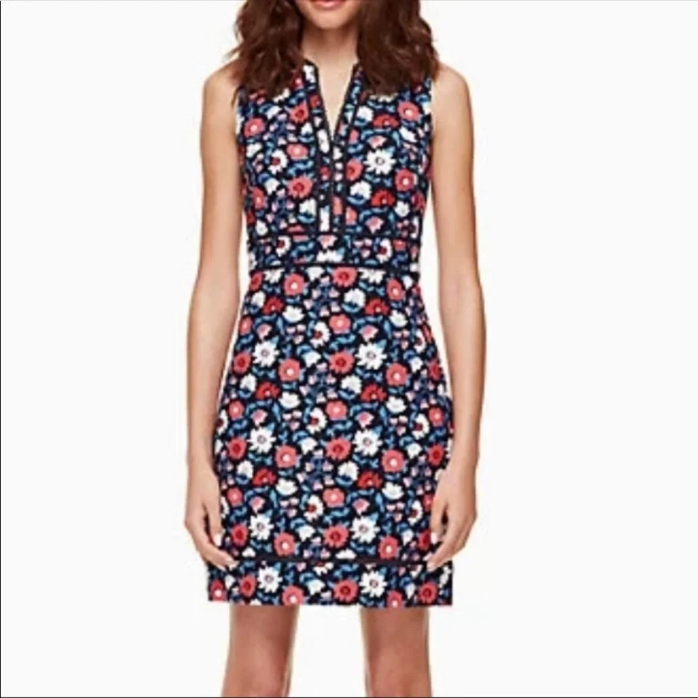 Kate Spade Shore Thing Floral Daisy Jacquard Sheath Dress Size 4 NWT