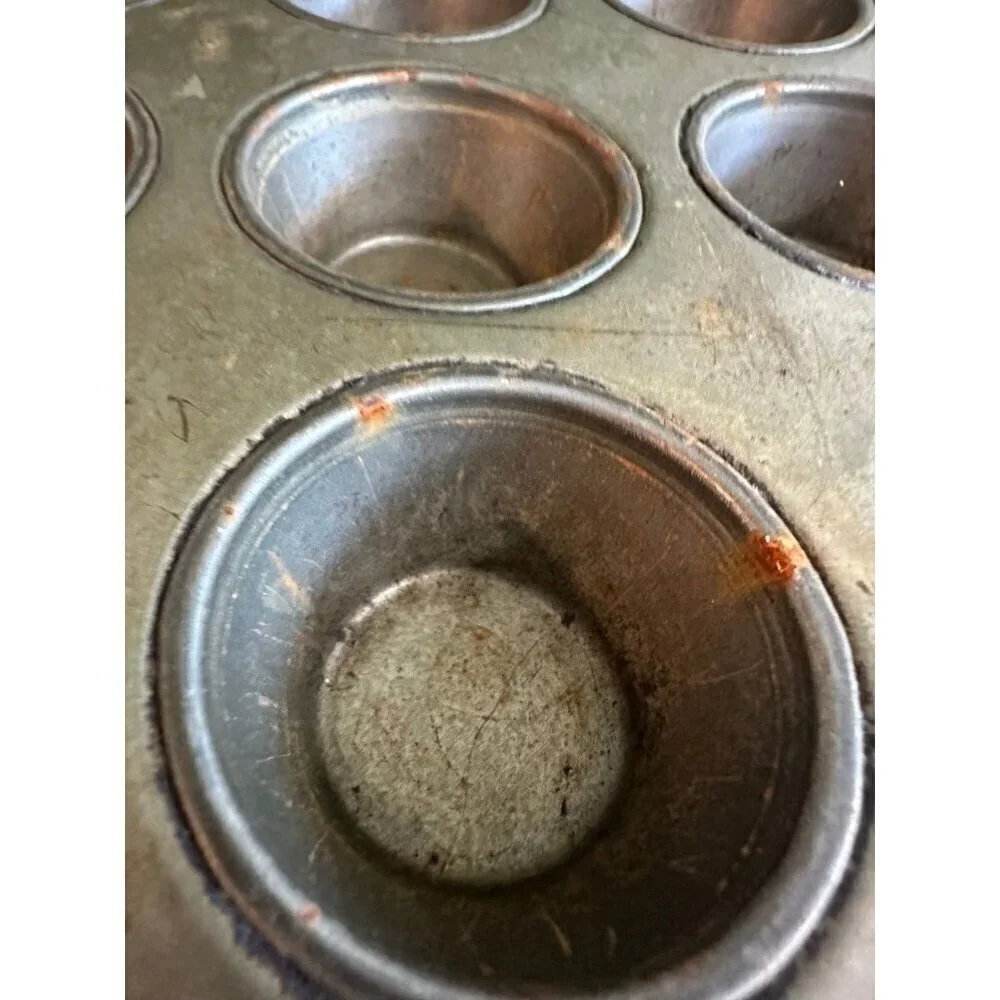 Two piece vintage cupcake tins