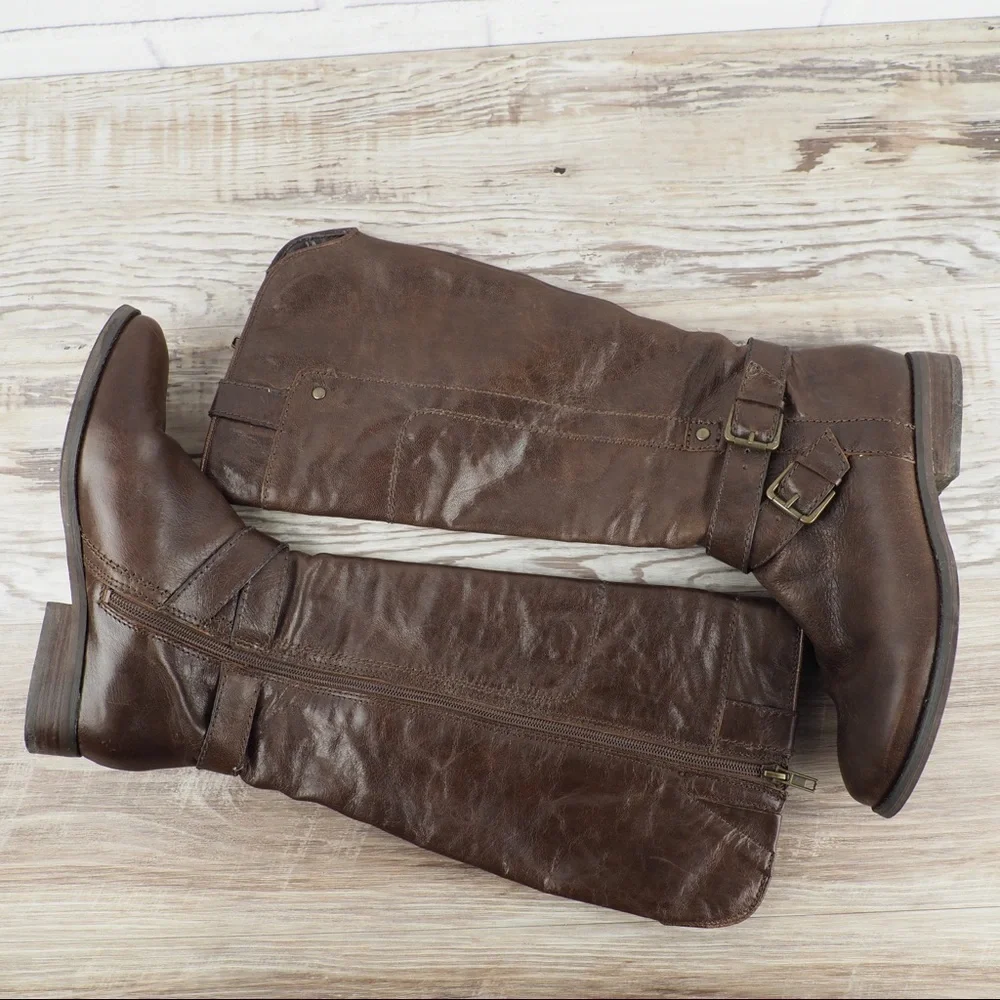Marc Fisher 6.5 Artful brown leather riding boots