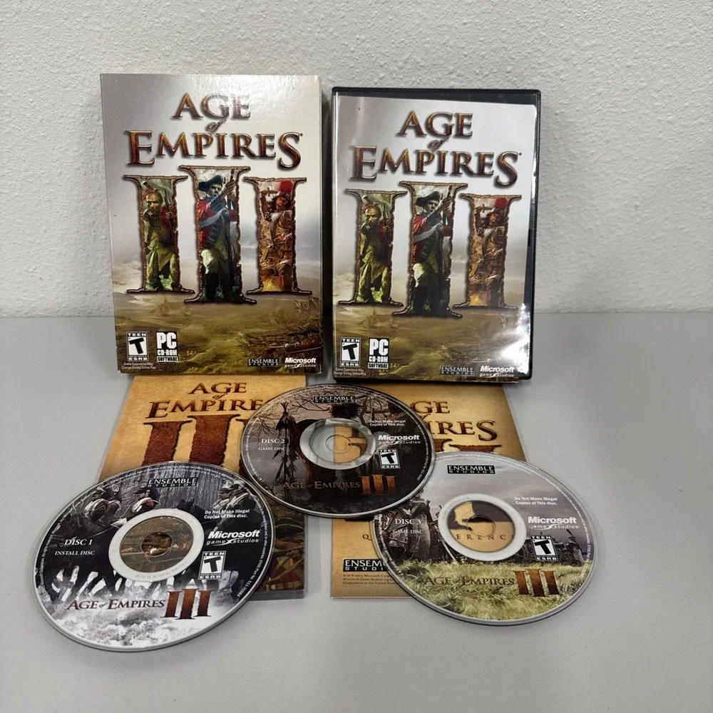 Age of Empires III (PC, 2005) 3-Disc‎ Set Complete PC CD-ROM (Windows XP)