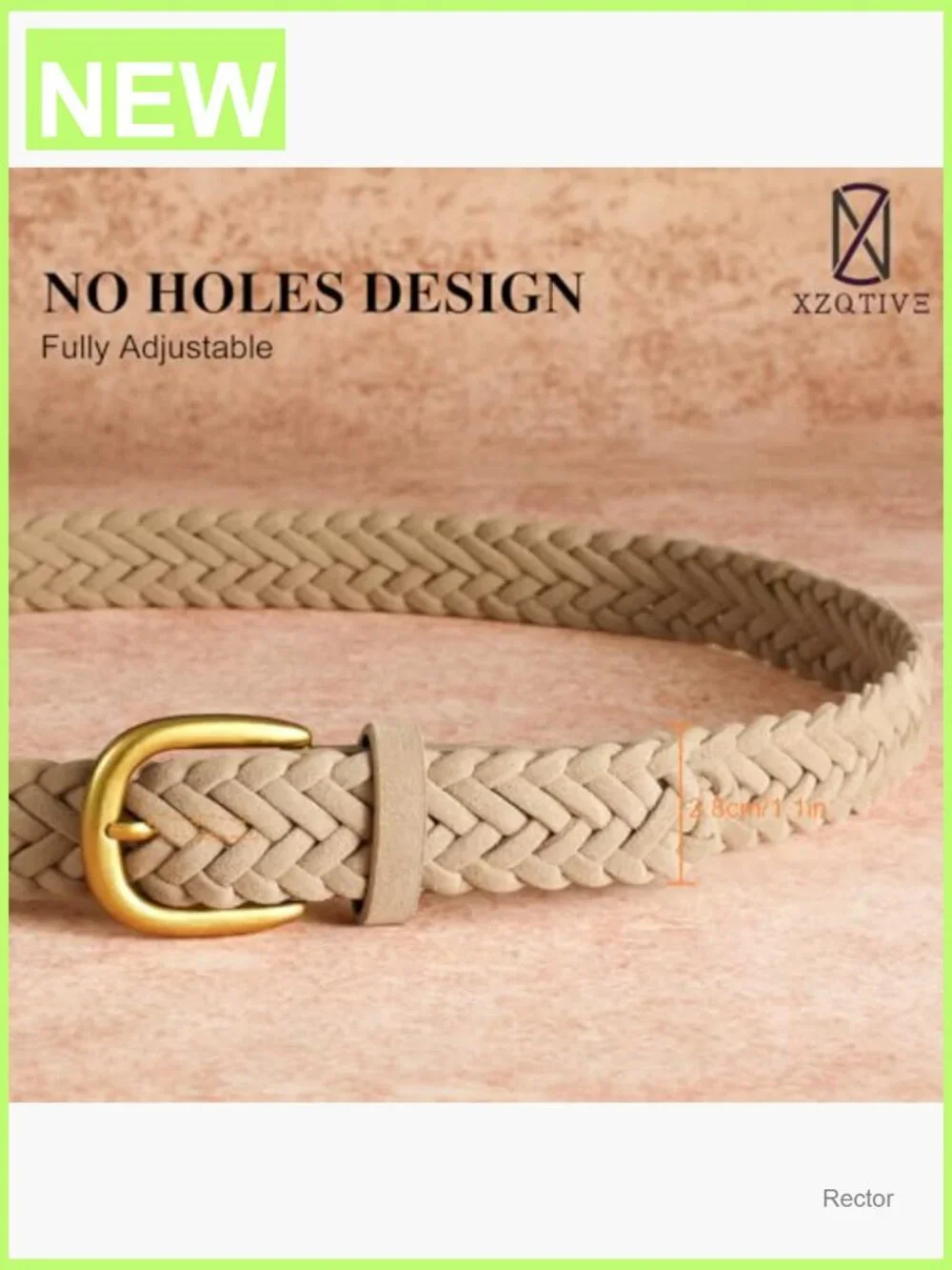 Braided Suede Belt – Adjustable Woven Waist Belt with Gold Buckle