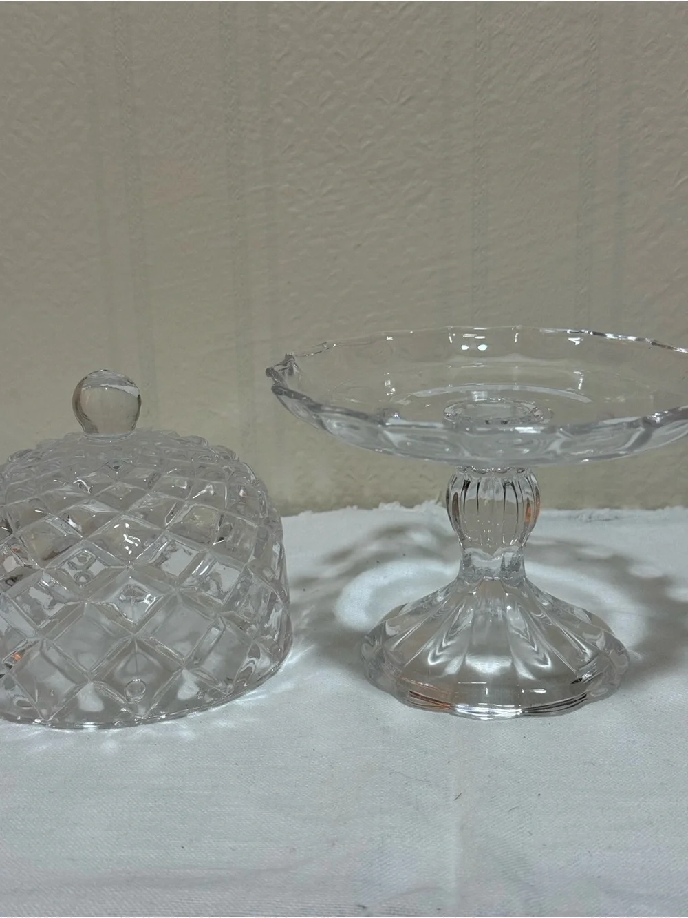 Clear Glass Covered Pedestal Cake Stand