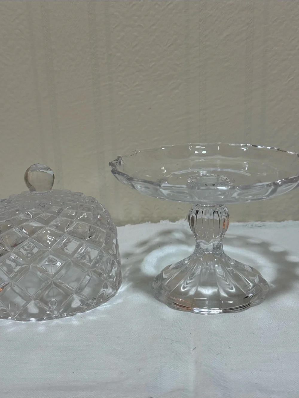 Clear Glass Covered Pedestal Cake Stand
