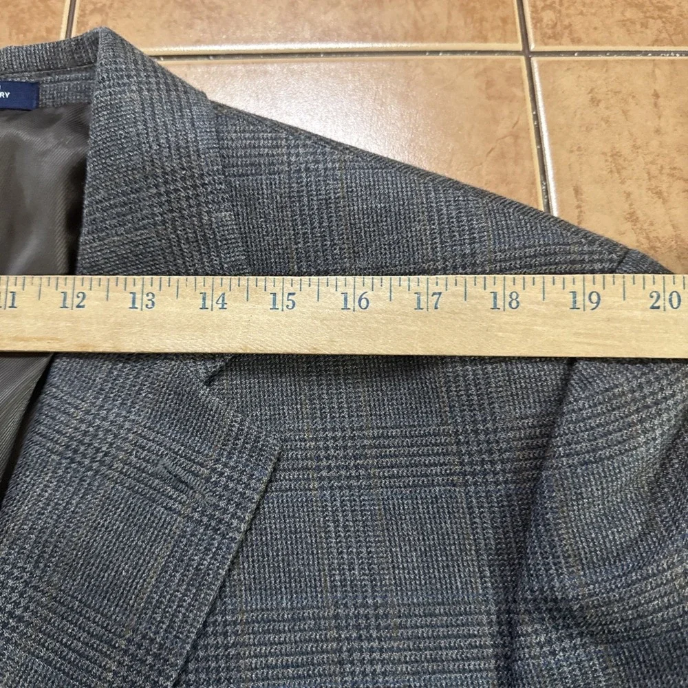 Chaps Ralph Lauren Vintage Silk Wool Brown Glen Plaid Blazer Sz 44R Jacket‎