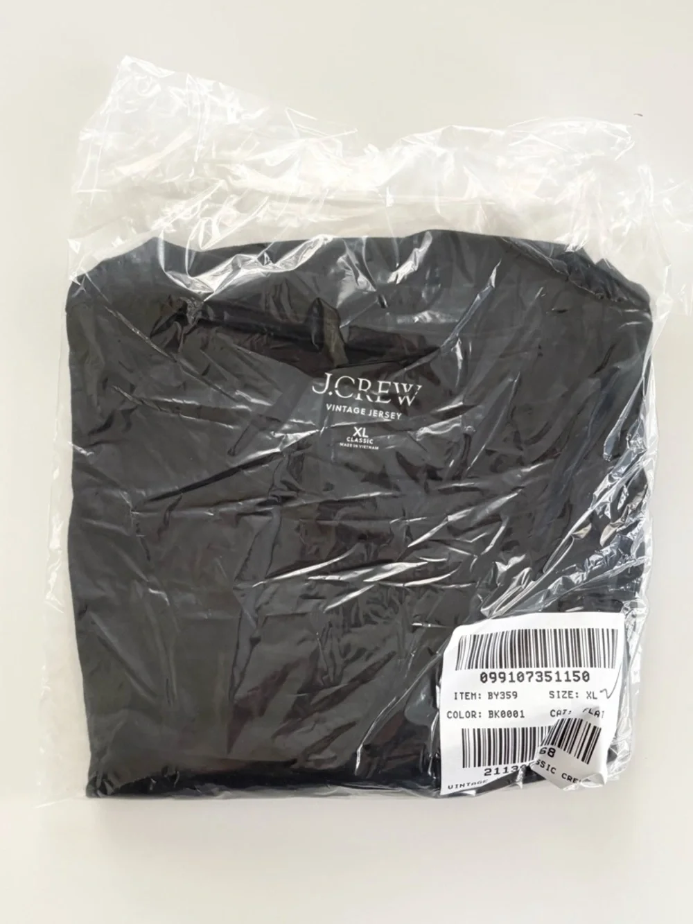 NWT J. Crew Vintage Jersey Classic-fit Crewneck T-shirt Short Sleeve Black