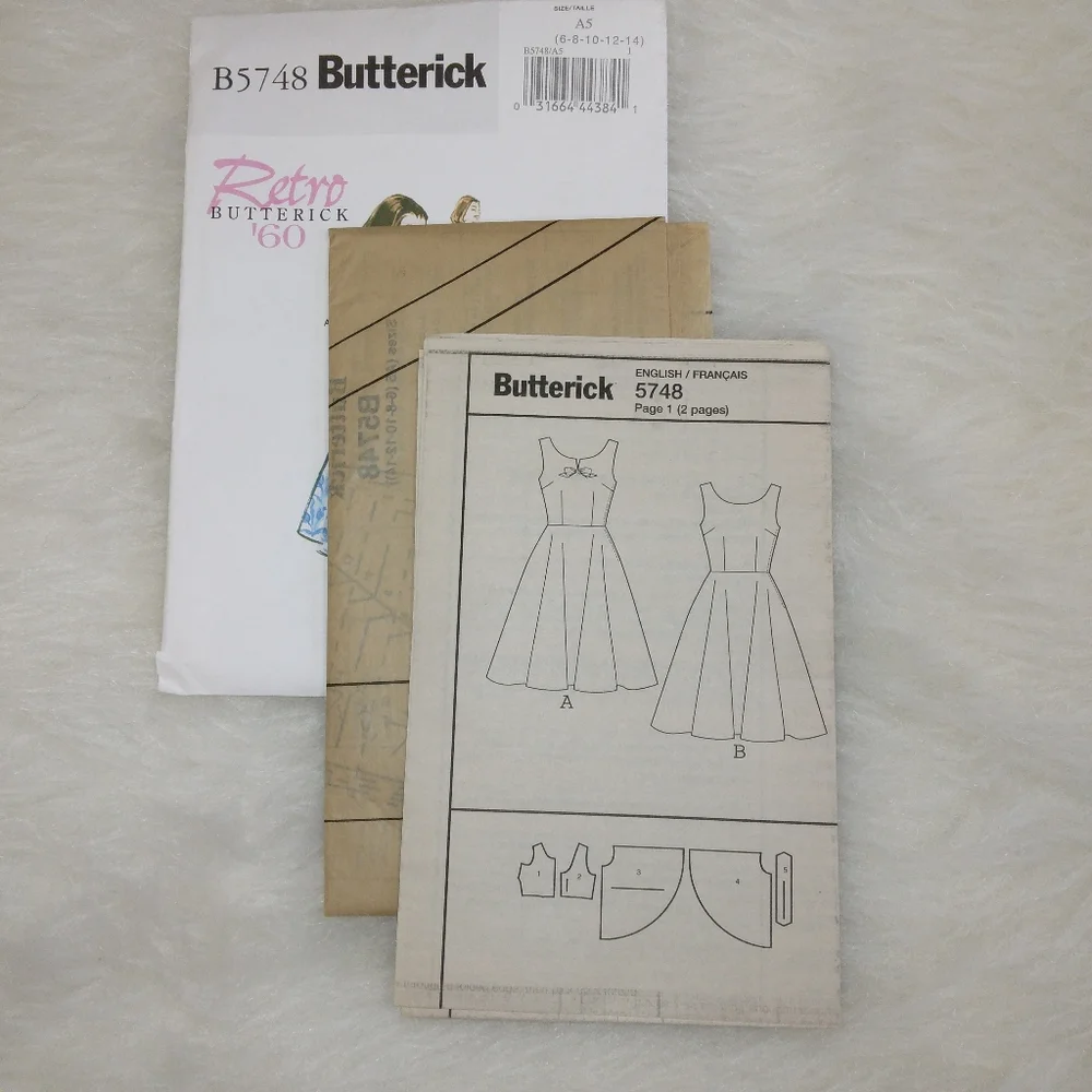Butterick B5748 Retro '60 Dress Size 6-14