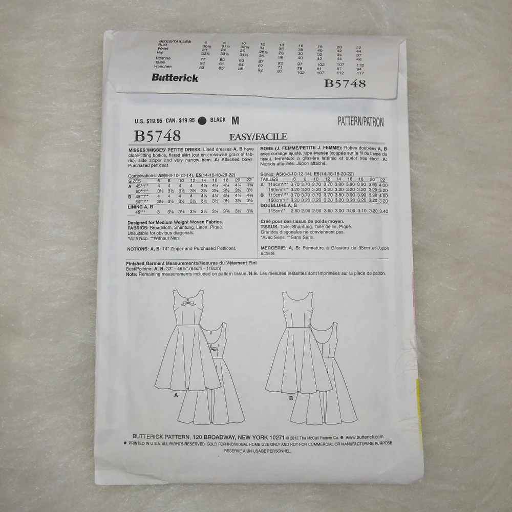 Butterick B5748 Retro '60 Dress Size 6-14
