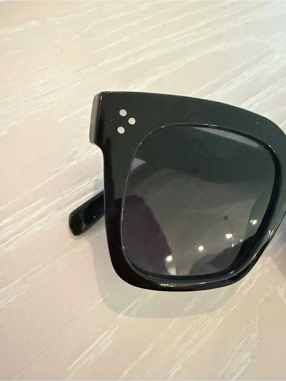 Amazon Black Square Women's Sunglasses with Subtle Silver Dots