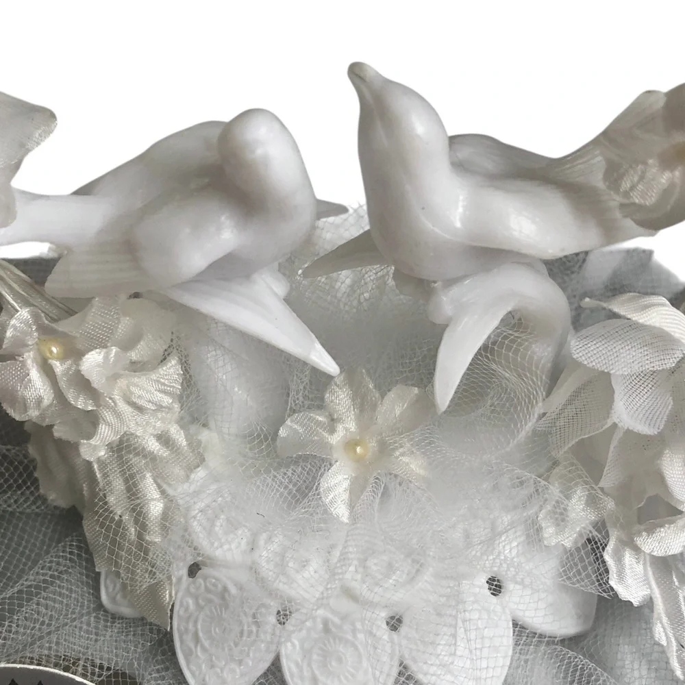 Vintage Wilton Wedding Cake Topper With Doves & Flowers