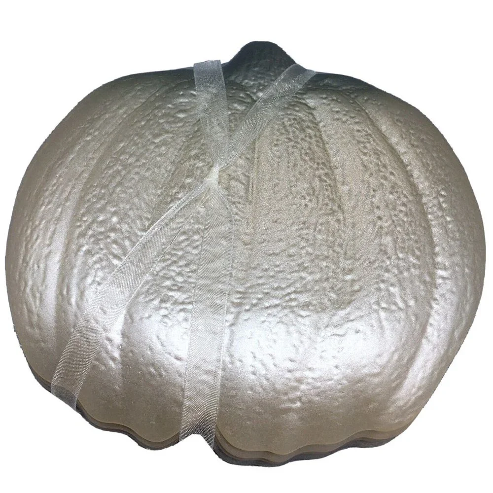 x4 Akcam Turkish Glass White Pumpkin Appetizer Plate Set 6.5