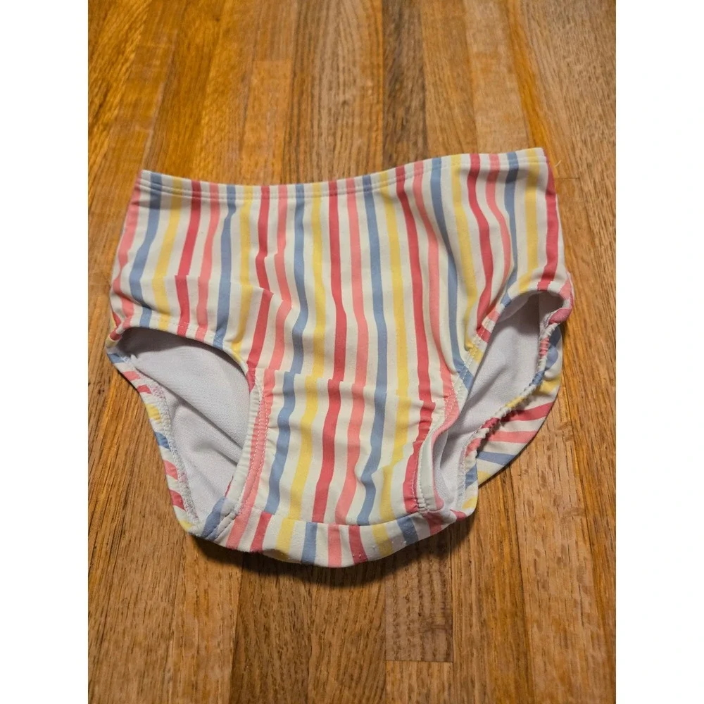 Rise Little Earthling Baby  6-12M Multi Color Stripe Recycled Swim Bottoms