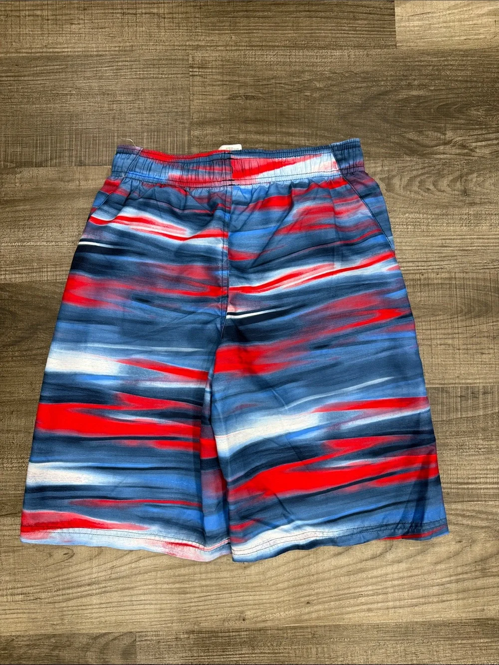 Under Armour Red, Blue & White Boys' Swim Trunks, Size Youth Large