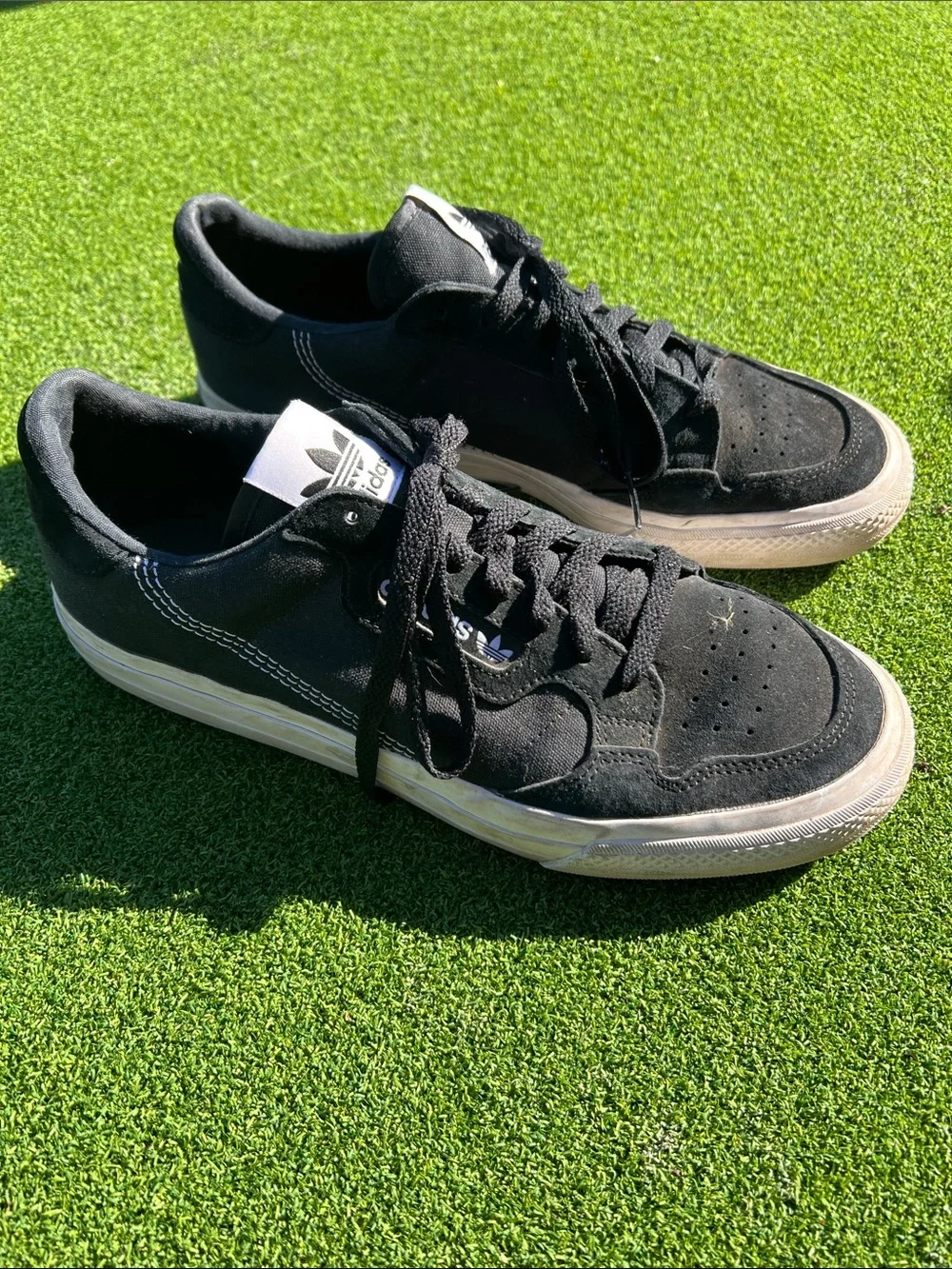 adidas Black Suede Low-Top Sneakers with White Soles