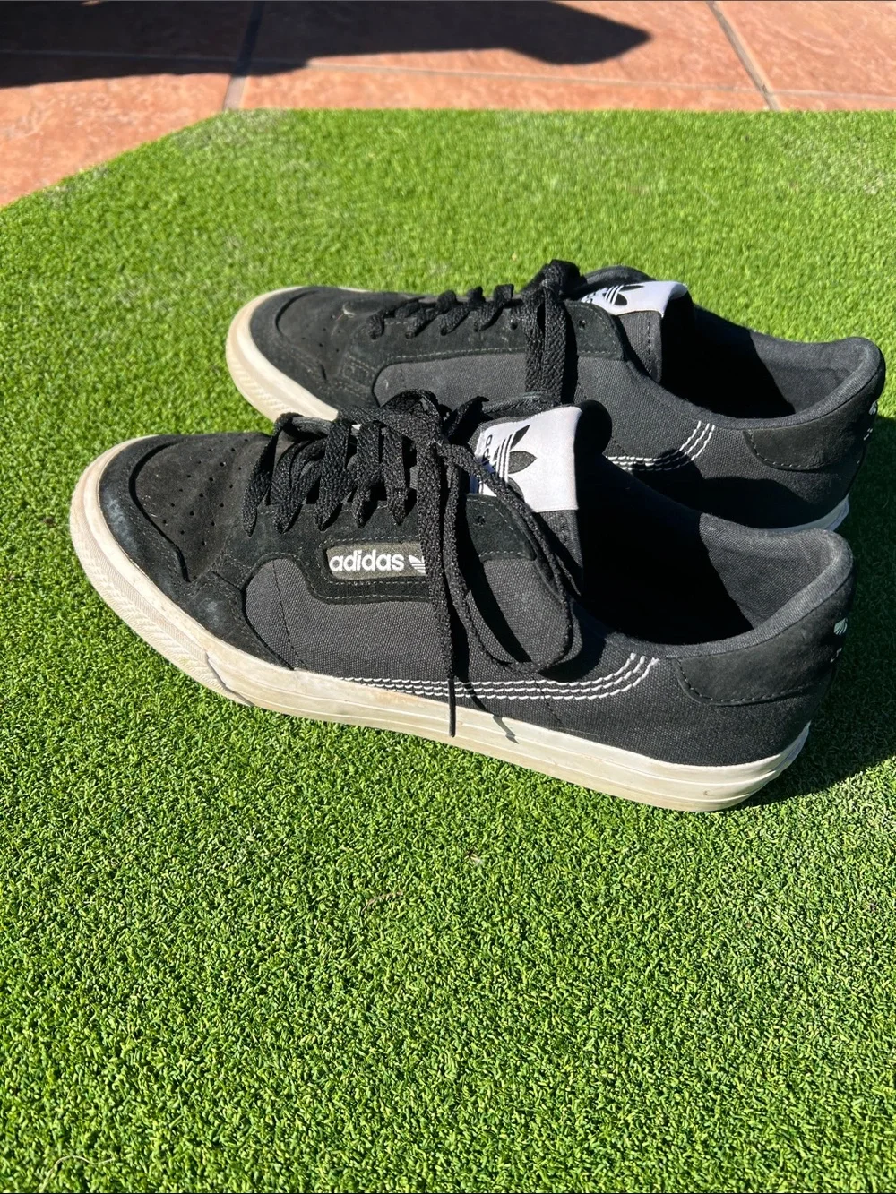 adidas Black Suede Low-Top Sneakers with White Soles
