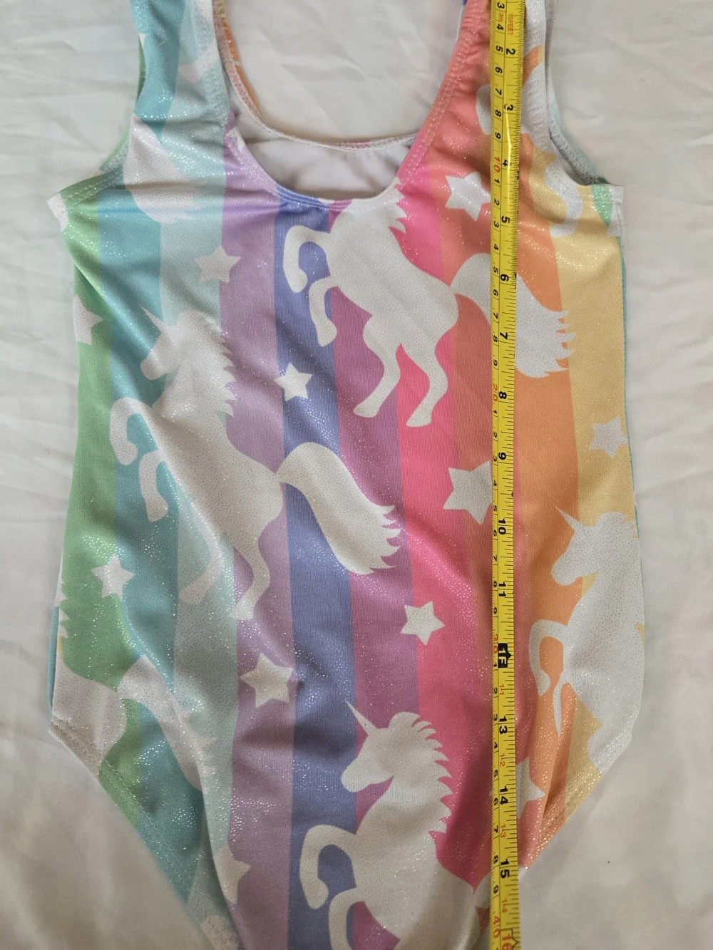 Source Unknown Rainbow Stripe Unicorn Kids One-Piece Swimsuit