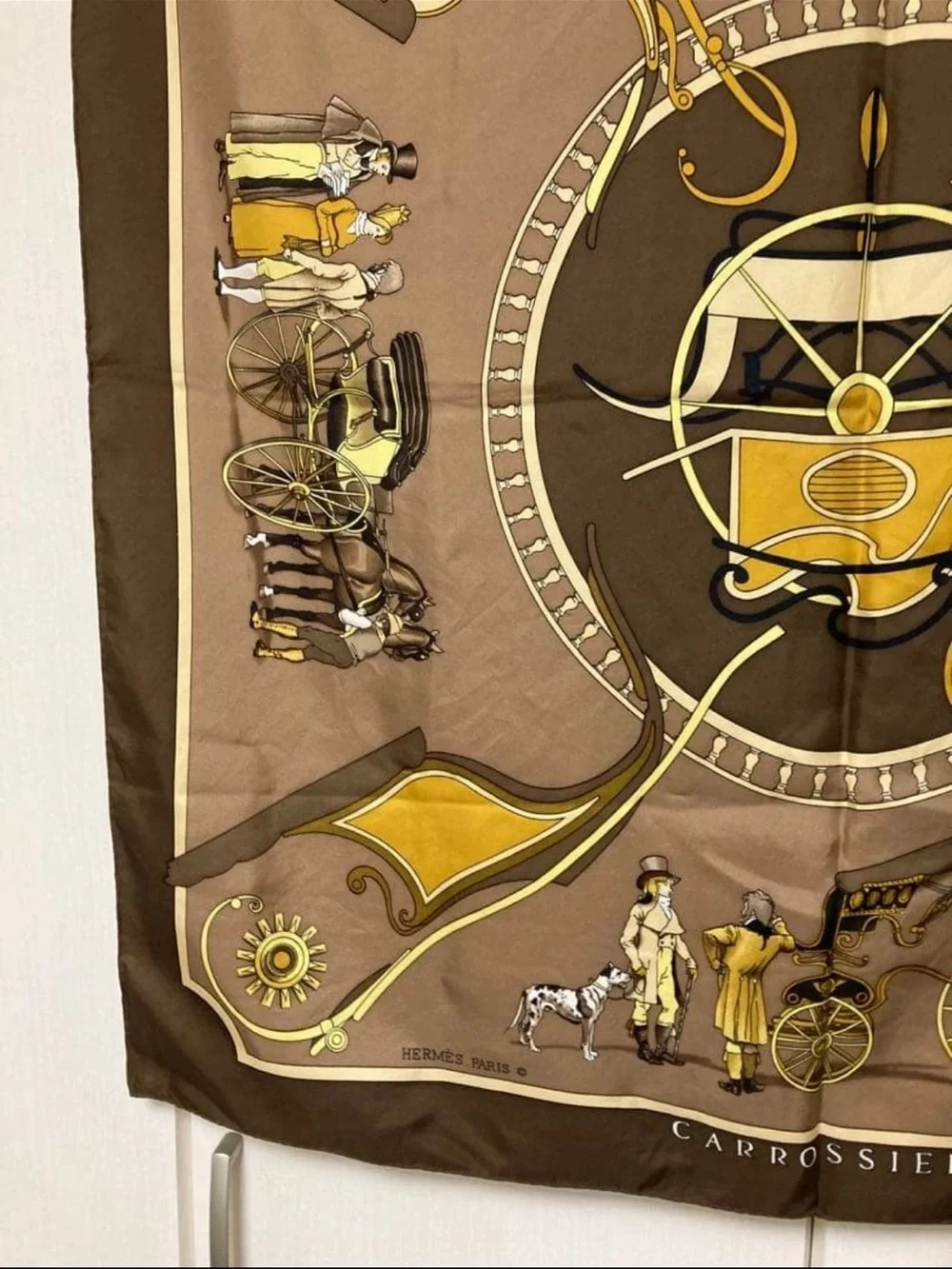 Unbranded Brown & Gold Carriage Wall Tapestry