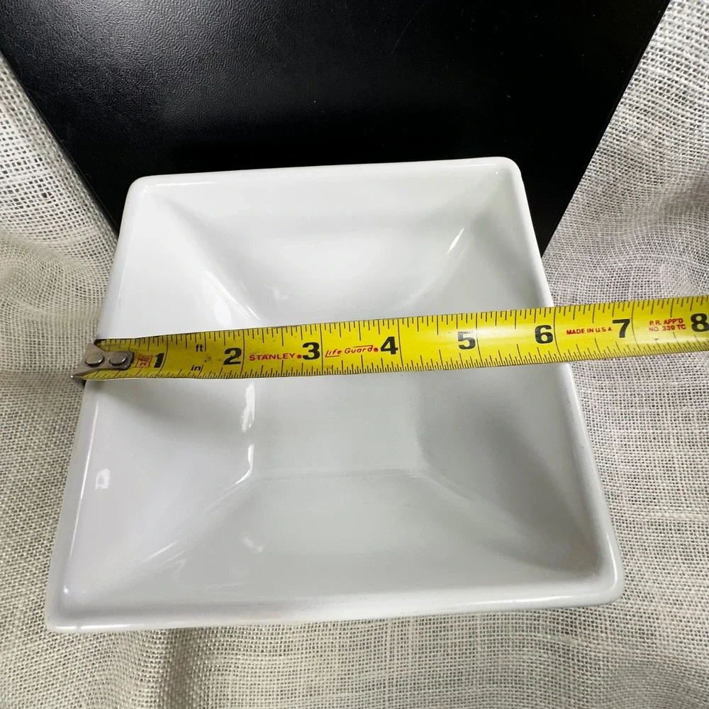 Target Home Threshold White Square Porcelain Cereal Soup Bowls Set of 4 6.25in