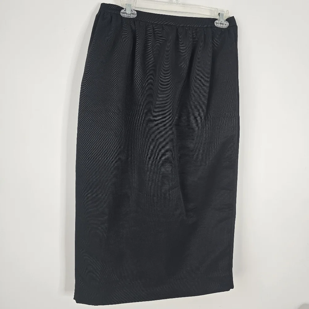 NWT J. Crew Long Pencil Skirt in Faille Sz. 8 Black Party Minimalist
