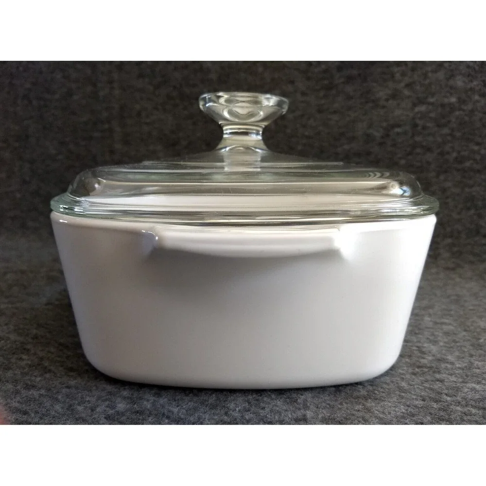 Corning Ware Blue Dusk Floral Casserole Dish A-1.5L Tab Handle Pyrex Lid Vtg USA