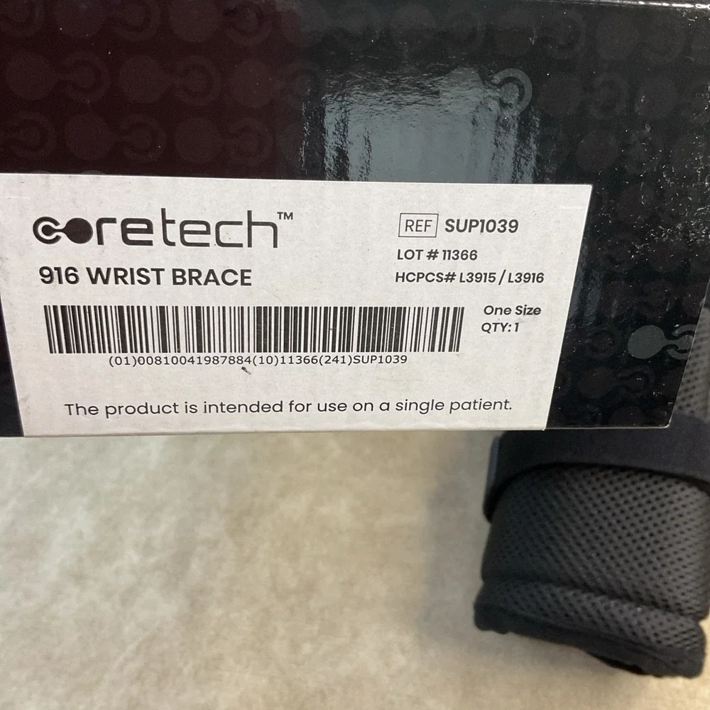 CORETECH 916 Wrist Brace Splint Carpal Tunnel Support Adjustable ROM Universal